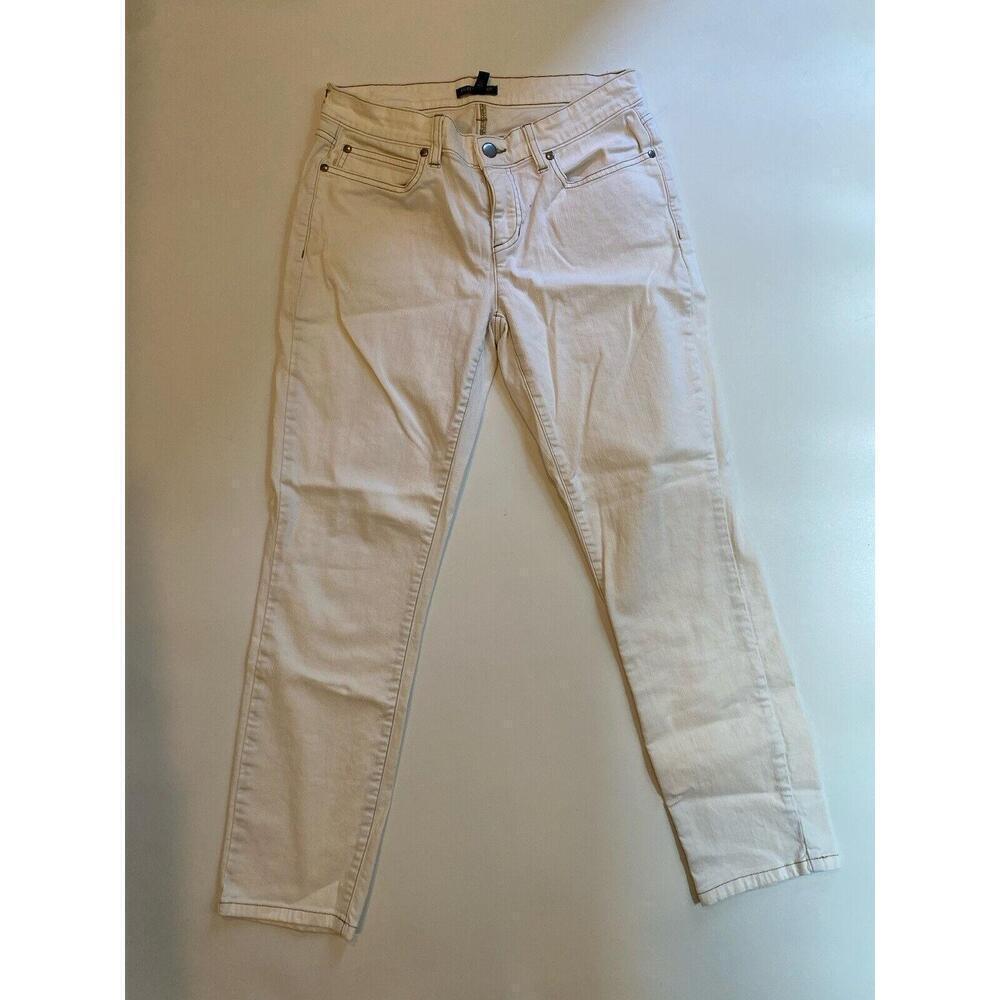 Eileen Fisher Petite White Jeans Size 6P Organic Cotton 5 Pocket